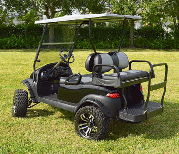 Black Golf Cart Rear Sear Conversion at Key Largo Golf Carts